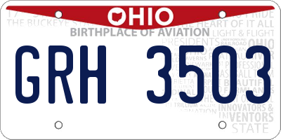 OH license plate GRH3503