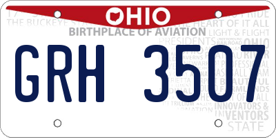 OH license plate GRH3507