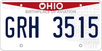 OH license plate GRH3515