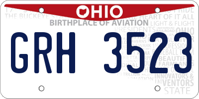 OH license plate GRH3523