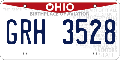 OH license plate GRH3528