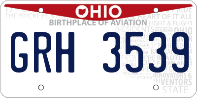 OH license plate GRH3539