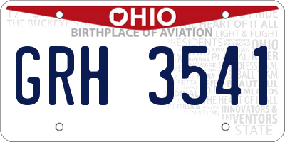 OH license plate GRH3541