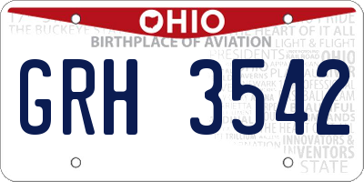 OH license plate GRH3542