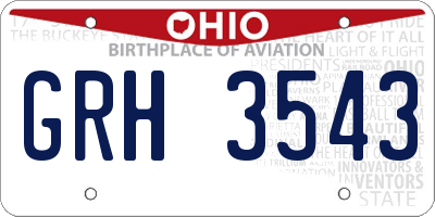 OH license plate GRH3543