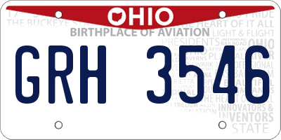 OH license plate GRH3546