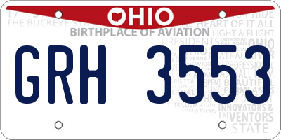 OH license plate GRH3553