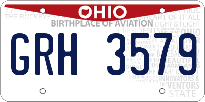 OH license plate GRH3579