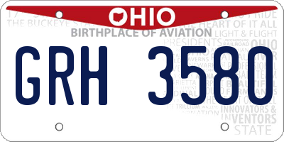 OH license plate GRH3580