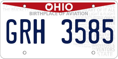 OH license plate GRH3585