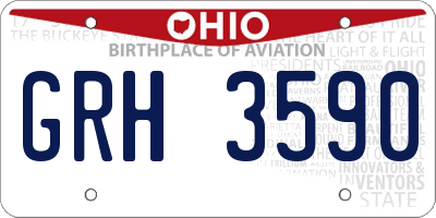 OH license plate GRH3590