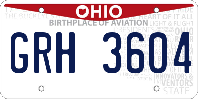 OH license plate GRH3604