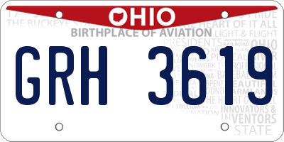OH license plate GRH3619