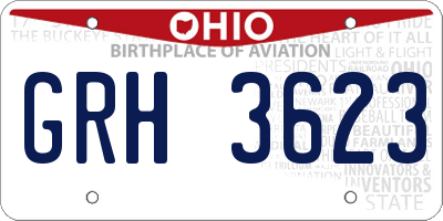 OH license plate GRH3623