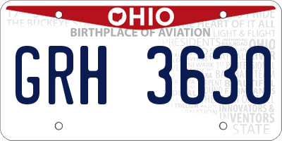 OH license plate GRH3630