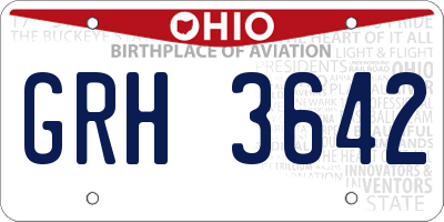 OH license plate GRH3642