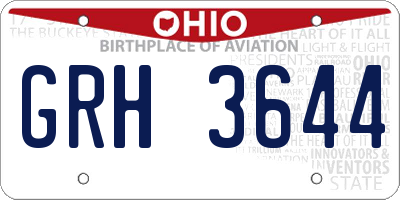 OH license plate GRH3644