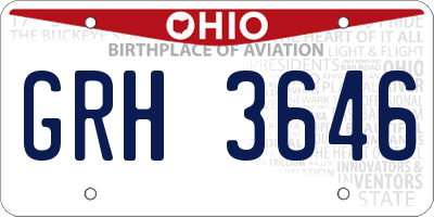 OH license plate GRH3646