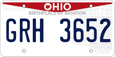 OH license plate GRH3652