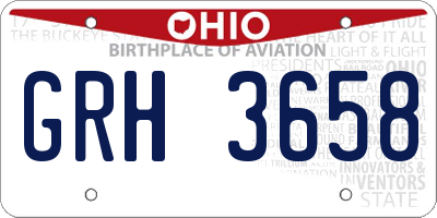 OH license plate GRH3658