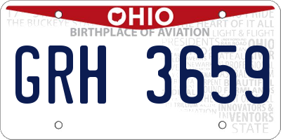 OH license plate GRH3659