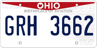 OH license plate GRH3662