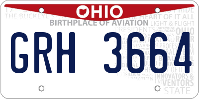 OH license plate GRH3664