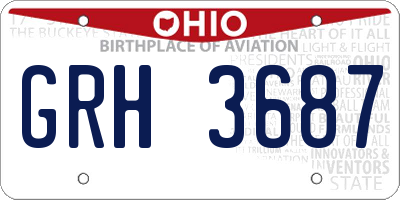 OH license plate GRH3687