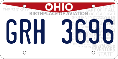 OH license plate GRH3696