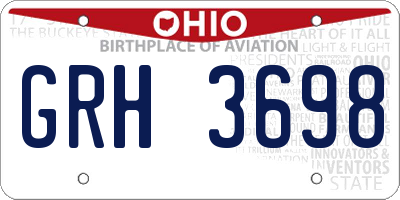 OH license plate GRH3698