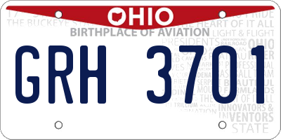 OH license plate GRH3701