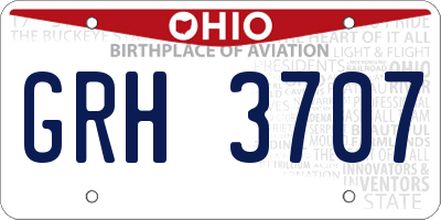 OH license plate GRH3707