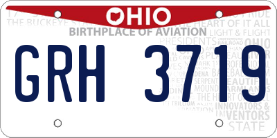 OH license plate GRH3719