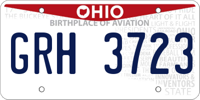 OH license plate GRH3723