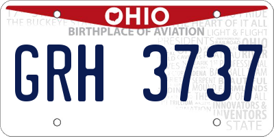 OH license plate GRH3737