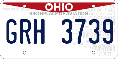 OH license plate GRH3739