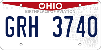 OH license plate GRH3740