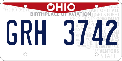 OH license plate GRH3742