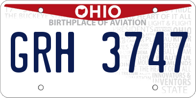 OH license plate GRH3747