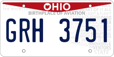 OH license plate GRH3751