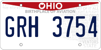 OH license plate GRH3754