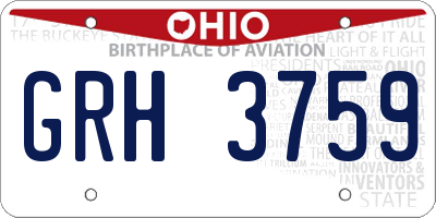 OH license plate GRH3759