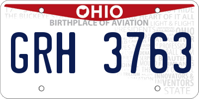 OH license plate GRH3763