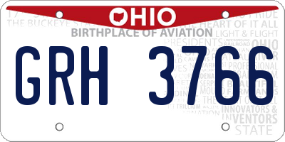 OH license plate GRH3766