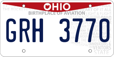 OH license plate GRH3770