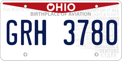 OH license plate GRH3780