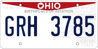 OH license plate GRH3785