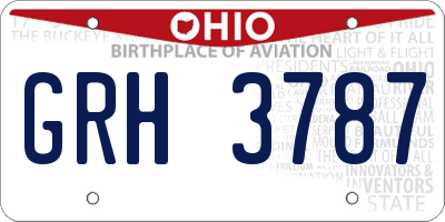 OH license plate GRH3787