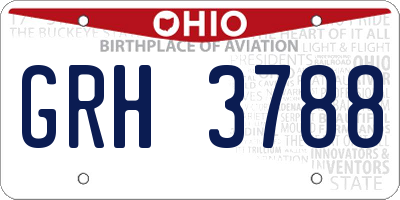OH license plate GRH3788