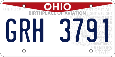 OH license plate GRH3791